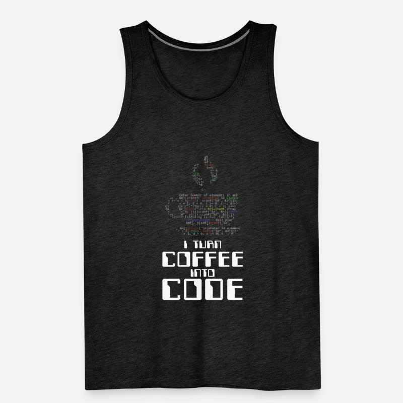 Ich verwandle Kaffee in Code-Codierer, der HTML-Geschenk codiert Männer Premium Bio Tank Top