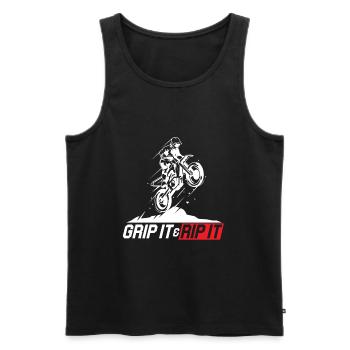 Grip It Rip It Motocross Motorrad Dirt Bike Geschenk - Männer Premium Bio Tank Top - Schwarz - Vorne - AI Model Male 178 light (178cm)