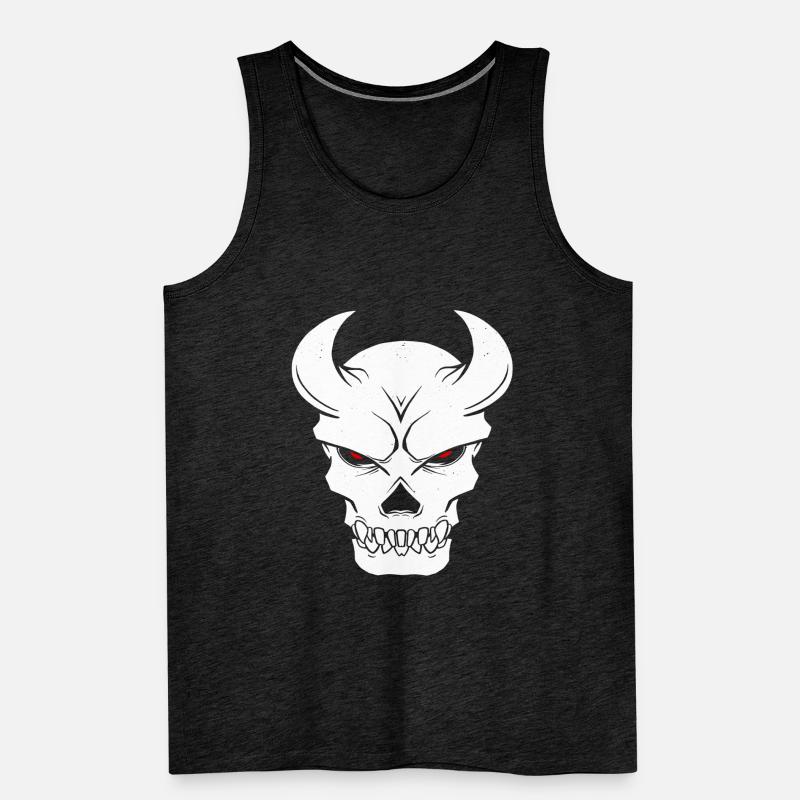 Devil Skull Skull Satan Horns Men's Premium Organic Tank Top