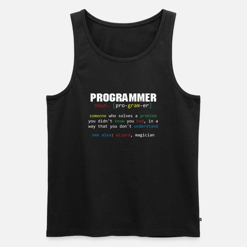 Programmer Definition Coder Programming Coding - Men's Premium Organic Tank Top - black