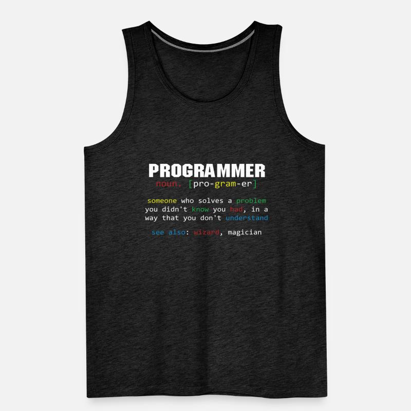 Programmer Definition Coder Programming Coding Men's Premium Organic Tank Top