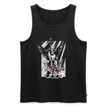 St. Michael Erzengel Böse Religion Glaube - Männer Premium Bio Tank Top - Schwarz - Vorne - Michal (187cm)