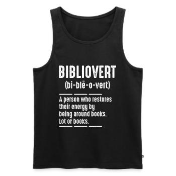 Bibliovert Bibliophile Bookish Book Lover - Männer Premium Bio Tank Top - Schwarz - Vorne - AI Model Male 178 light (178cm)
