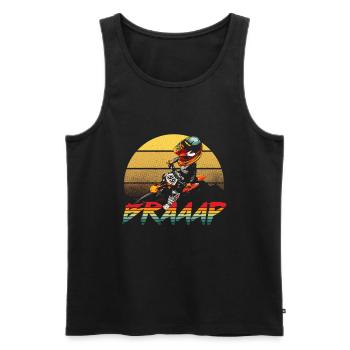 Motorcycle Retro Vintage Motorbike Motocross Gift - Men's Premium Organic Tank Top - black - Front - Michal (187cm)