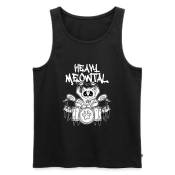 Heavy Meowtal Cat Heavy Metal Music - Men's Premium Organic Tank Top - black - Front - AI Model Male 178 light (178cm)
