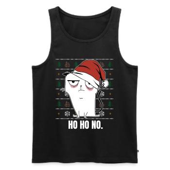Ho Ho No Katze Ugly Christmas Sweater - Männer Premium Bio Tank Top - Schwarz - Vorne - AI Model Male 178 light (178cm)