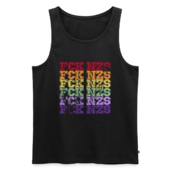 Contre les Nazis - FCK NZS - Contre la droite - Vintage - Débardeur bio Premium Homme - noir - Devant - AI Model Male 178 light (178cm)