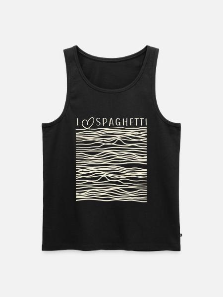 Nudeln Italienische Küche I Love Spaghetti & - Männer Premium Bio Tank Top - Schwarz