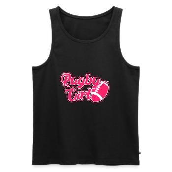 Rugby Girl Rugby Team Joueur de rugby cadeau féminin - Débardeur bio Premium Homme - noir - Devant - AI Model Male 178 light (178cm)