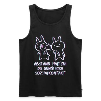 Keep distance! You unnecessary social contact anime - Men's Premium Organic Tank Top - black - Front - Michal (187cm)