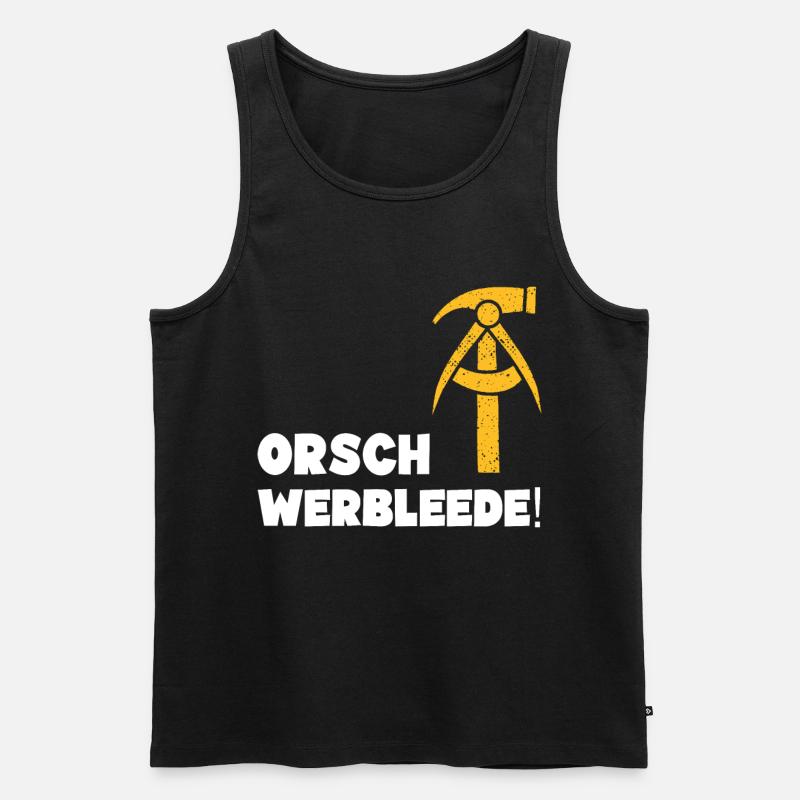 DDR retro Sprüche sächsisch Geschenk - Männer Premium Bio Tank Top - Schwarz