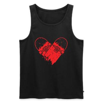 Skateboard Herz Skateboarding Skater Skate Geschenk - Männer Premium Bio Tank Top - Schwarz - Vorne - Michal (187cm)