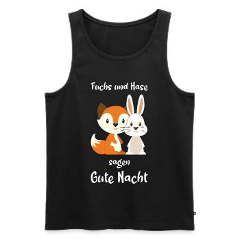 Fuchs Hase Oberteil Schlafanzug Geschenk - Männer Premium Bio Tank Top - Schwarz - Vorne - AI Model Male 178 light (178cm)