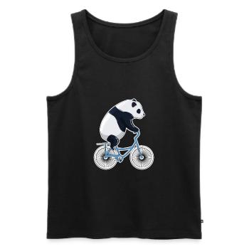 Panda Fahrrad Mountainbike Biker Fahrrad BMX Geschenk - Männer Premium Bio Tank Top - Schwarz - Vorne - Michal (187cm)