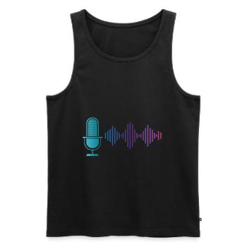 Microphone Musique Chantant Karaoke Sound Engeneer - Débardeur bio Premium Homme - noir - Devant - Michal (187cm)