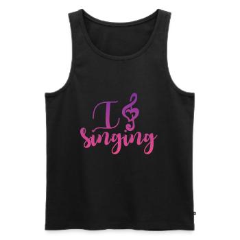 I Love SInging Choir Karaoke Chorus Choral Music - Men's Premium Organic Tank Top - black - Front - AI Model Male 178 light (178cm)