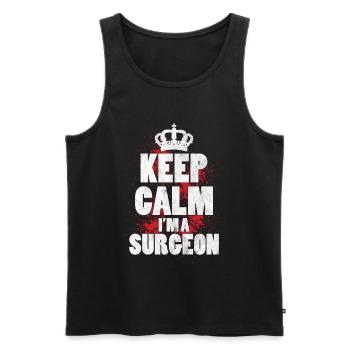 Keep Calm I'm A Surgeon Medicine Hospital Job Gift - Men's Premium Organic Tank Top - black - Front - AI Model Male 178 light (178cm)
