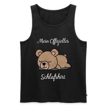 Teddybär Schlafshirt Geschenk Geburtstag - Männer Premium Bio Tank Top - Schwarz - Vorne - Michal (187cm)