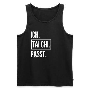 Tai Chi Geschenk - Männer Premium Bio Tank Top - Schwarz - Vorne - Michal (187cm)