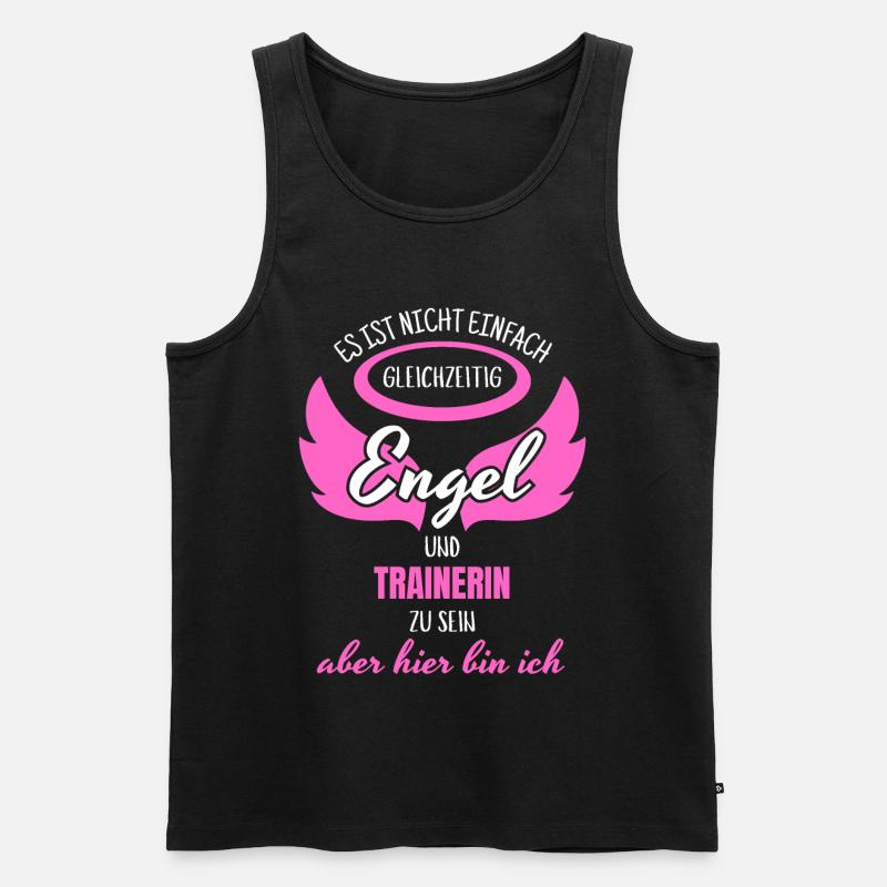 Trainerin Engel - Männer Premium Bio Tank Top - Schwarz