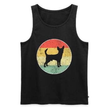Chihuahua Hund Retro - Männer Premium Bio Tank Top - Schwarz - Vorne - Michal (187cm)