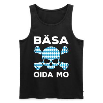 Lustige Bayrische Sprüche Totenkopf Schädel - Männer Premium Bio Tank Top - Schwarz - Vorne - AI Model Male 178 light (178cm)