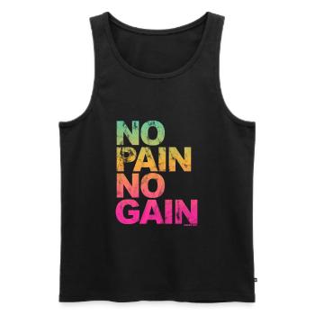 No Pain No Gain - Entraînement Fitness Hommes Femmes - Débardeur bio Premium Homme - noir - Devant - Michal (187cm)