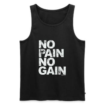 No Pain No Gain - Training Fitness Männer Frauen - Männer Premium Bio Tank Top - Schwarz - Vorne - AI Model Male 178 light (178cm)