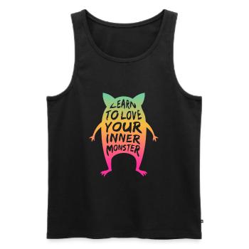 Learn to Love Your Inner Monster - Männer Premium Bio Tank Top - Schwarz - Vorne - AI Model Male 178 light (178cm)