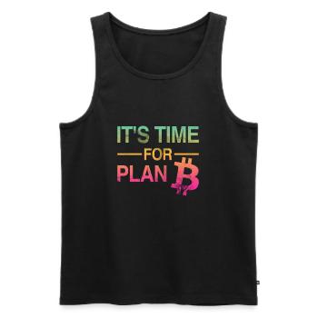 It’s Time for Plan B - Bitcoin, Cryptos, Hodlers - Débardeur bio Premium Homme - noir - Devant - Michal (187cm)