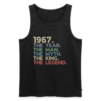 Jahrgang 1967 The Year Man Myth King Legend Retro - Männer Premium Bio Tank Top - Schwarz - Vorne - AI Model Male 178 light (178cm)