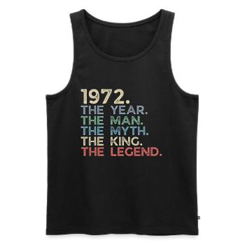 Jahrgang 1972 The Year Man Myth King Legend Retro - Männer Premium Bio Tank Top - Schwarz - Vorne - Michal (187cm)
