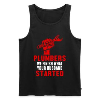 Plumbers Husband Profession Job Plumbing Pipe Gift - Men's Premium Organic Tank Top - black - Front - AI Model Male 178 light (178cm)