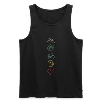Fahrrad Berge Wald und Bier MTB Mountainbike - Männer Premium Bio Tank Top - Schwarz - Vorne - Michal (187cm)