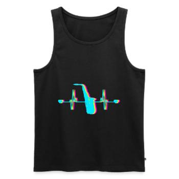 Saxophone Heartbeat Sax Saxophonist Music Gift - Débardeur bio Premium Homme - noir - Devant - Michal (187cm)