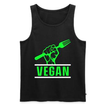 Vegetarisch Veganismus Tierrechte Veggie - Männer Premium Bio Tank Top - Schwarz - Vorne - Michal (187cm)