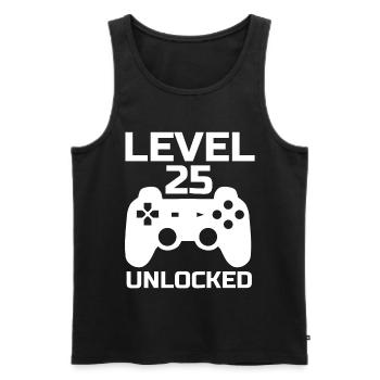 Level 25 Unlocked Gamer 25 Years Birthday - Men's Premium Organic Tank Top - black - Front - Michal (187cm)