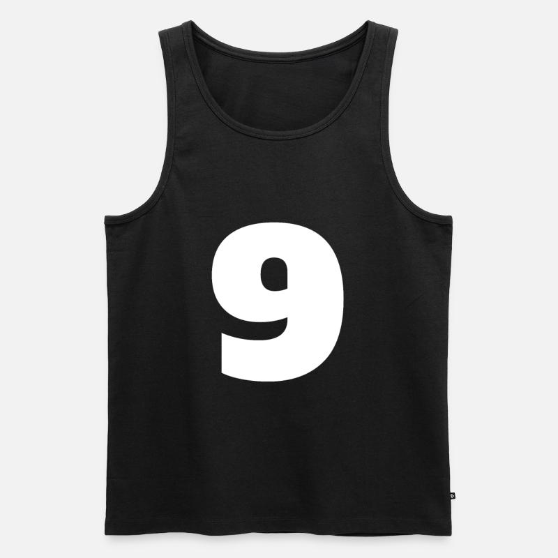 Nummer 9 Großbuchstaben Monogramm - Männer Premium Bio Tank Top - Schwarz