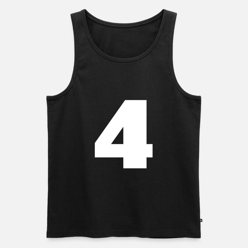 Nummer 4 Großbuchstaben Monogramm - Männer Premium Bio Tank Top - Schwarz