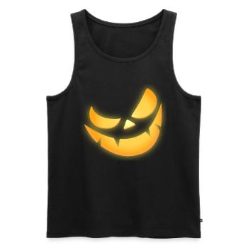 Kürbis Gesicht Kostüm für Männer Frauen Halloween - Männer Premium Bio Tank Top - Schwarz - Vorne - Michal (187cm)