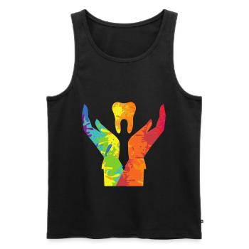Colorful Tooth Doctor Teeth Dentist Dentistry Gift - Men's Premium Organic Tank Top - black - Front - Michal (187cm)