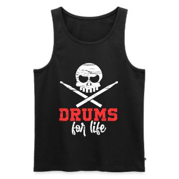 Drums For Life Rock Metal Schlagzeug Drummer Geschenk - Männer Premium Bio Tank Top - Schwarz - Vorne - Michal (187cm)