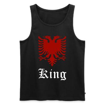 Albania Man Eagle Logo Gift - Men's Premium Organic Tank Top - black - Front - Michal (187cm)