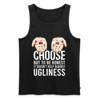 red pill blue pill saying gift - Men's Premium Organic Tank Top - black - Front - Michal (187cm)