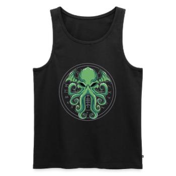 Cthulhu Myth Old Artstyle Poison - Débardeur bio Premium Homme - noir - Devant - AI Model Male 178 light (178cm)