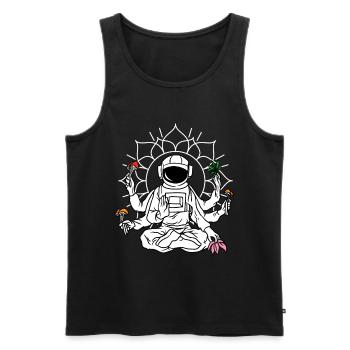 Astronaute Magic Mushrooms Psychedelic LSD - Débardeur bio Premium Homme - noir - Devant - AI Model Male 178 light (178cm)