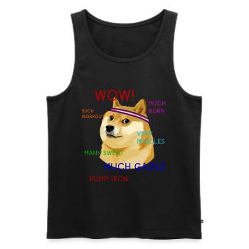Lustiges Gym Doge Meme Workout Gainz - Männer Premium Bio Tank Top - Schwarz - Vorne - AI Model Male 178 light (178cm)