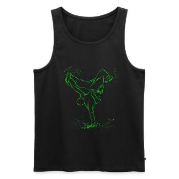 Vintage Breakdancing Bboying Enfants No1 Dance - Débardeur bio Premium Homme - noir - Devant - AI Model Male 178 light (178cm)