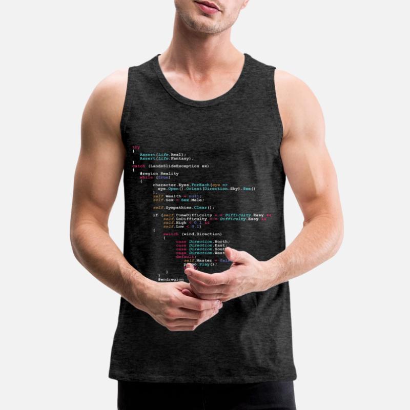 Programmer Humor Code - for software developers Men's Premium Organic Tank Top