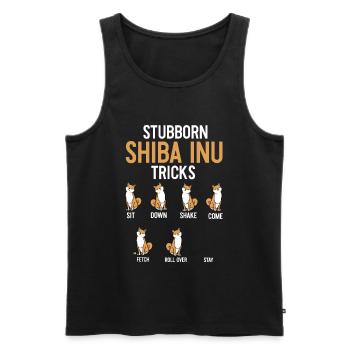 Stubborn Shiba Inu Tricks Japanese Hunting Dog - Männer Premium Bio Tank Top - Schwarz - Vorne - Michal (187cm)